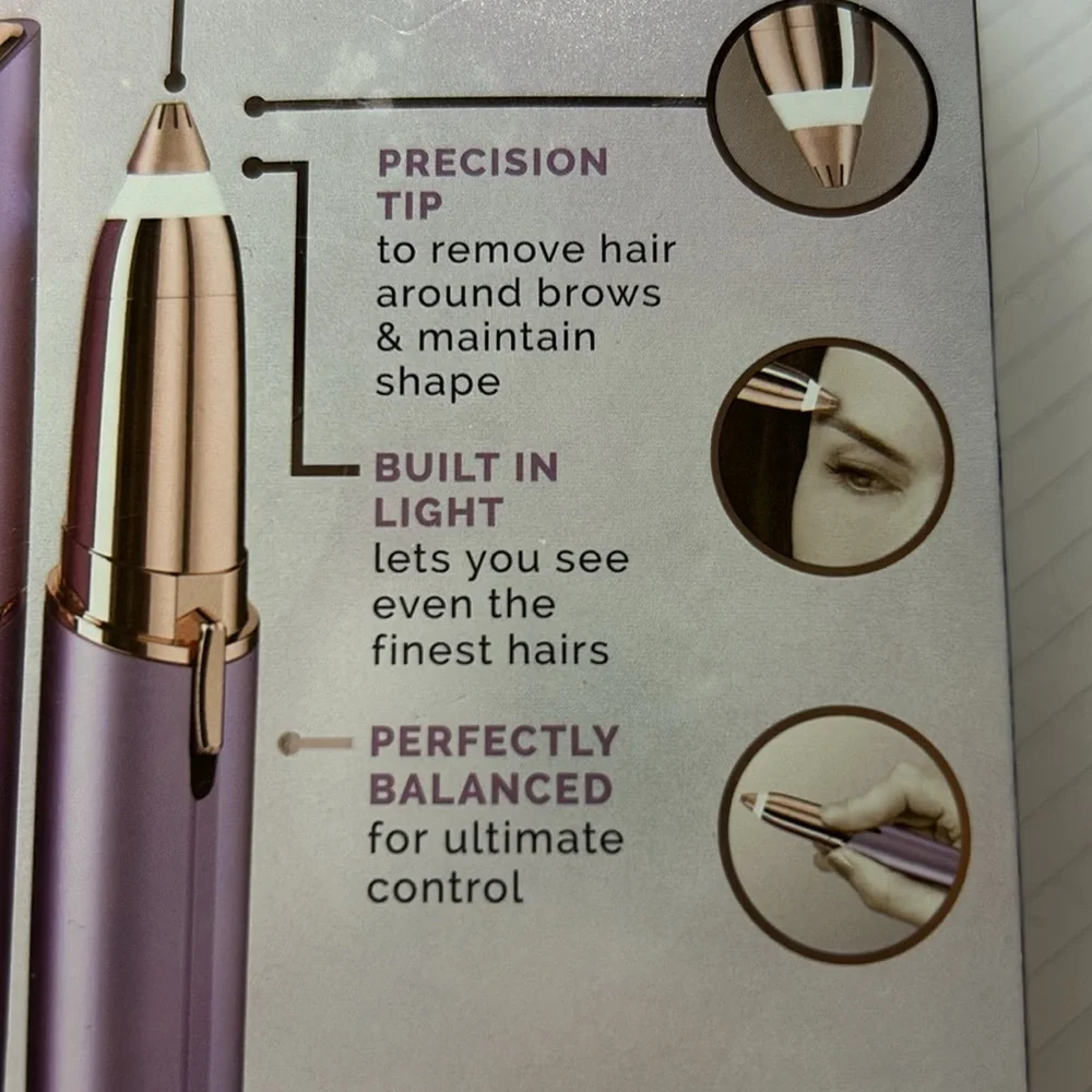 FLAWLESS BROWS 18K Gold Plated Precision Tip Eyebrow Hair‎ Remover NEW in BOX
